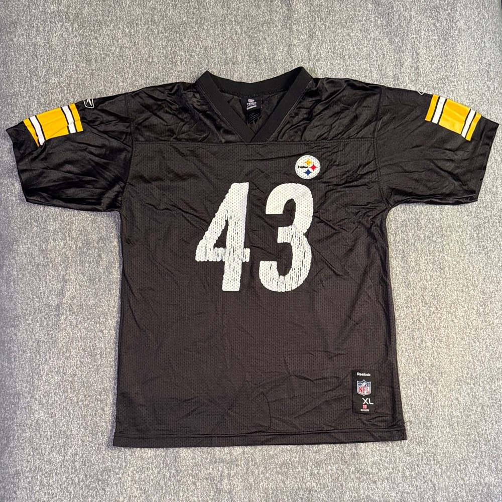 Vintage Y2K Troy Polamalu #43 Pittsburgh Steelers Reebok Jersey Kids XL